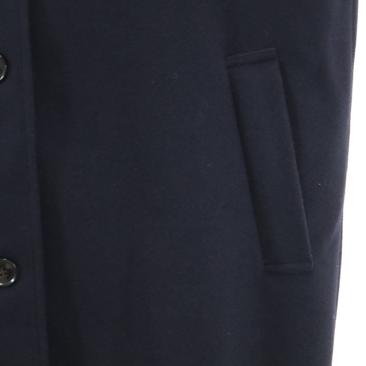 未使用 nano universe ナノユニバース メルトン ジャージー スタンドカラー コート F ネイビー レディース