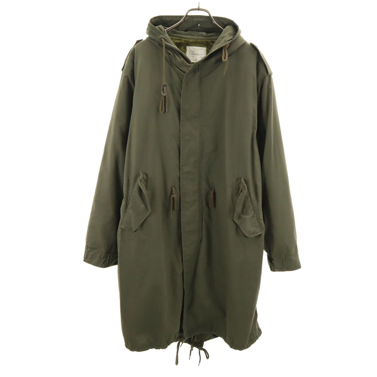 HOUSTON ヒューストン ミリタリー モッズコート XS カーキ ライナー付き メンズ