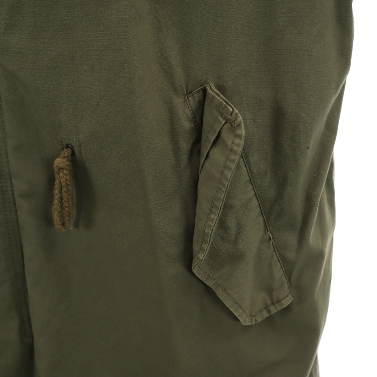 HOUSTON ヒューストン ミリタリー モッズコート XS カーキ ライナー付き メンズ