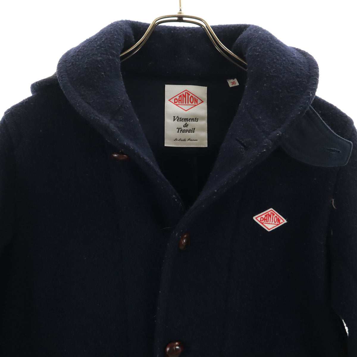 Danton ダントン 日本製 ウールコート 36 ネイビー レディース