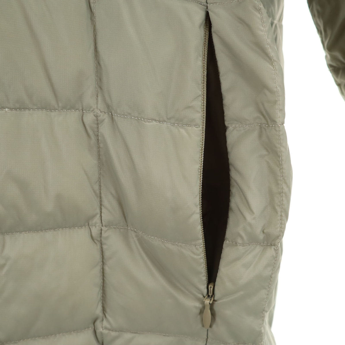 TAION タイオン ボア ダウンコート L ベージュ系 リバーシブル レディース