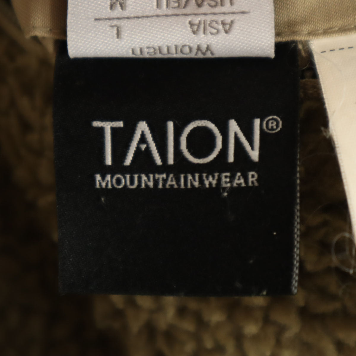 TAION タイオン ボア ダウンコート L ベージュ系 リバーシブル レディース