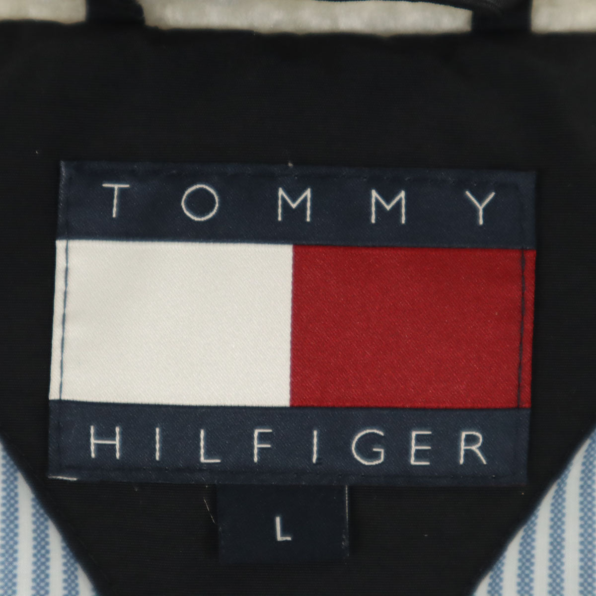 美品 TOMMY HILFIGER トミーヒルフィガー 中綿コート L ブラック メンズ