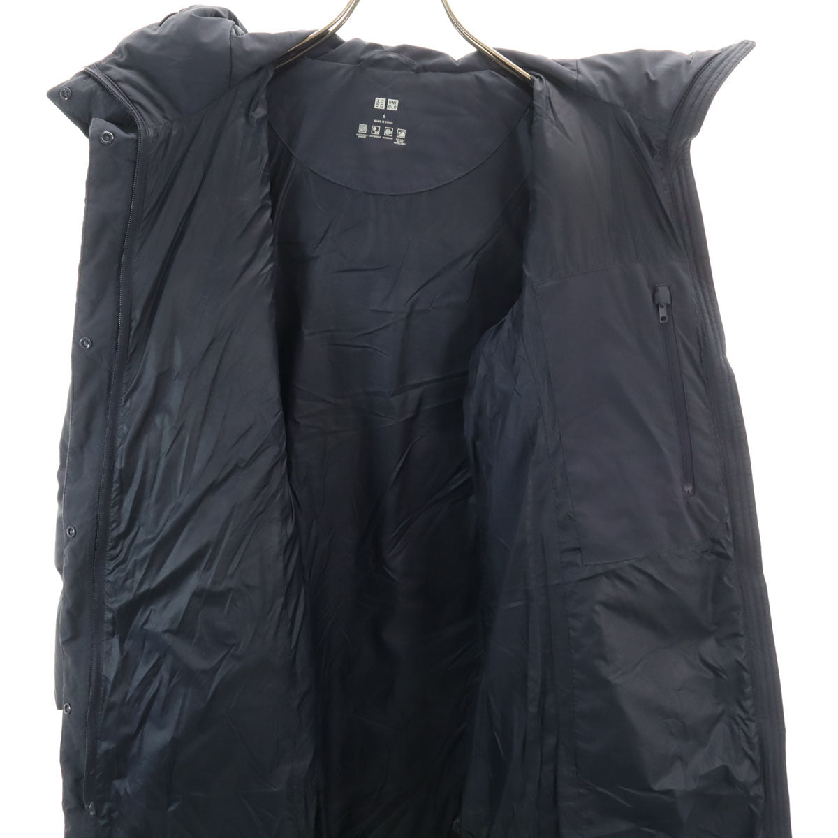 UNIQLO ユニクロ シームレス ダウンコート S ネイビー レディース