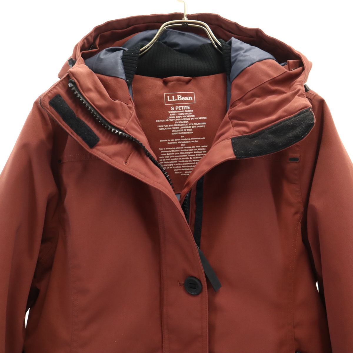 L.L.Bean エルエルビーン マウンテン ダウンコート S レンガ系 ダウンテック アウトドア レディース