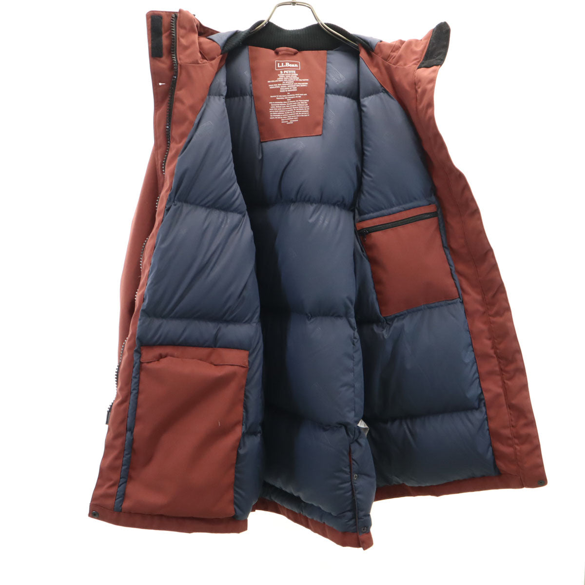 L.L.Bean エルエルビーン マウンテン ダウンコート S レンガ系 ダウンテック アウトドア レディース