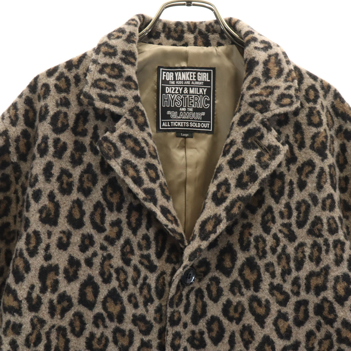 HYSTERIC GLAMOUR ヒステリックグラマー 日本製 レオパード チェスターコート L ブラウン系 ヒョウ柄 メンズ