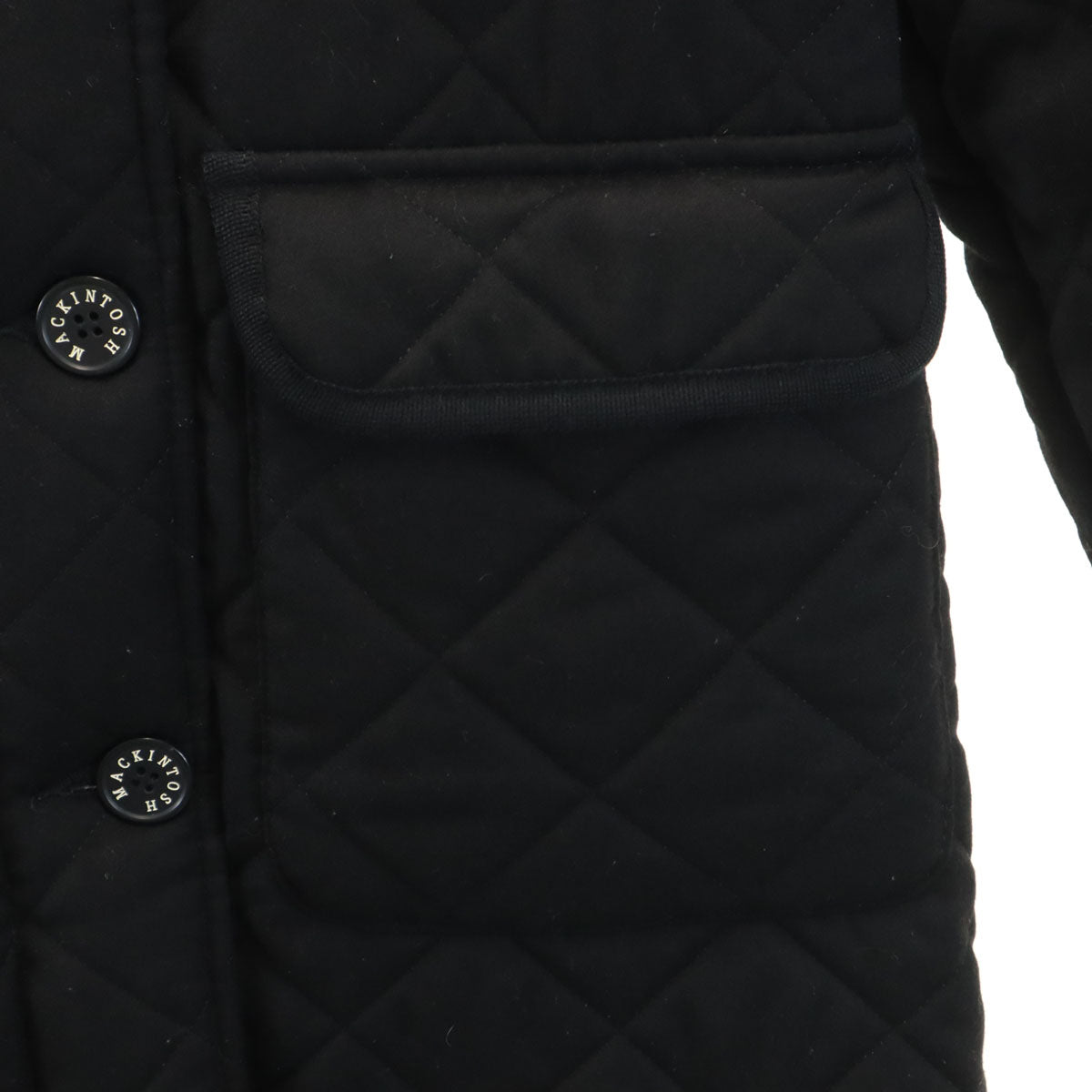 Mackintosh マッキントッシュ スコットランド製 キルティングコート 36 ブラック 中綿 裏ファー レディース