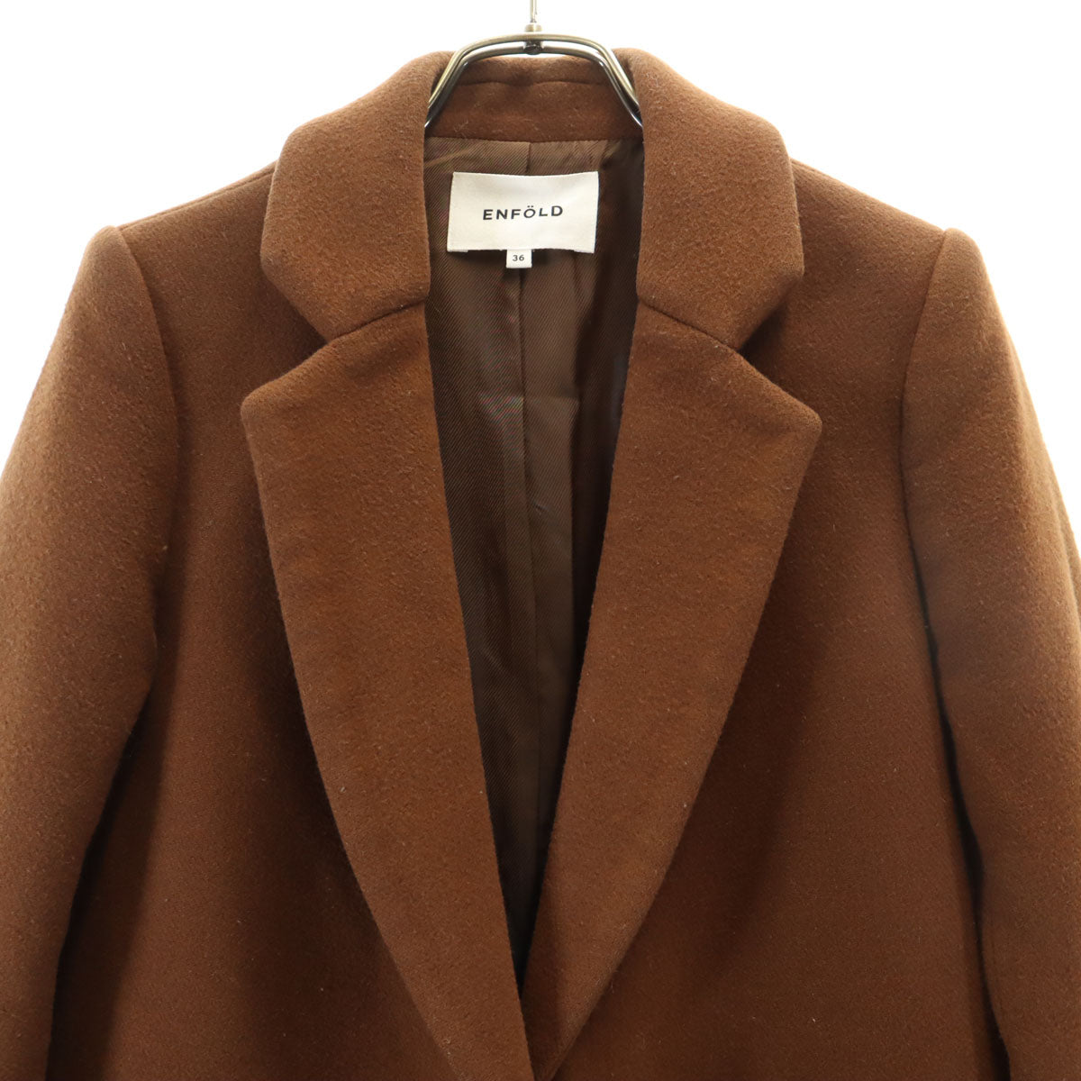 ENFOLD エンフォルド ウール チェスターコート 36 ブラウン系 レディース