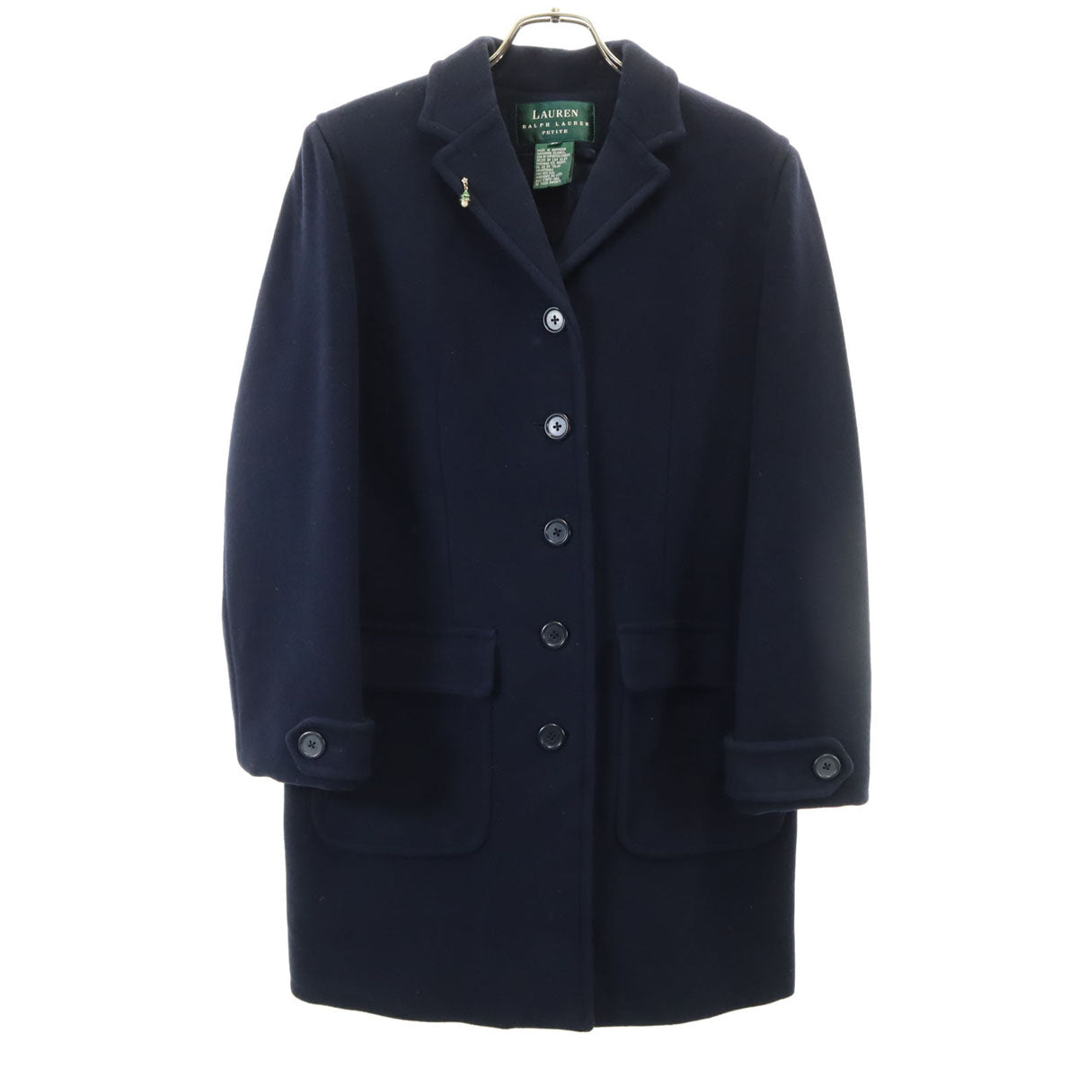 LAUREN RALPH LAUREN PETITE ローレンラルフローレン ペティート ウール コート 2P ネイビー レディース