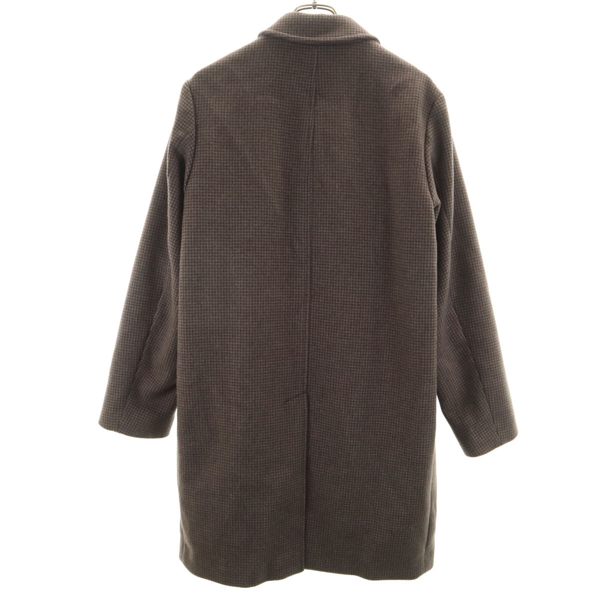 JOURNAL STANDARD ジャーナルスタンダード ハウンドトゥース柄 ステンカラーコート M グレーブラウン系 千鳥格子 メンズ