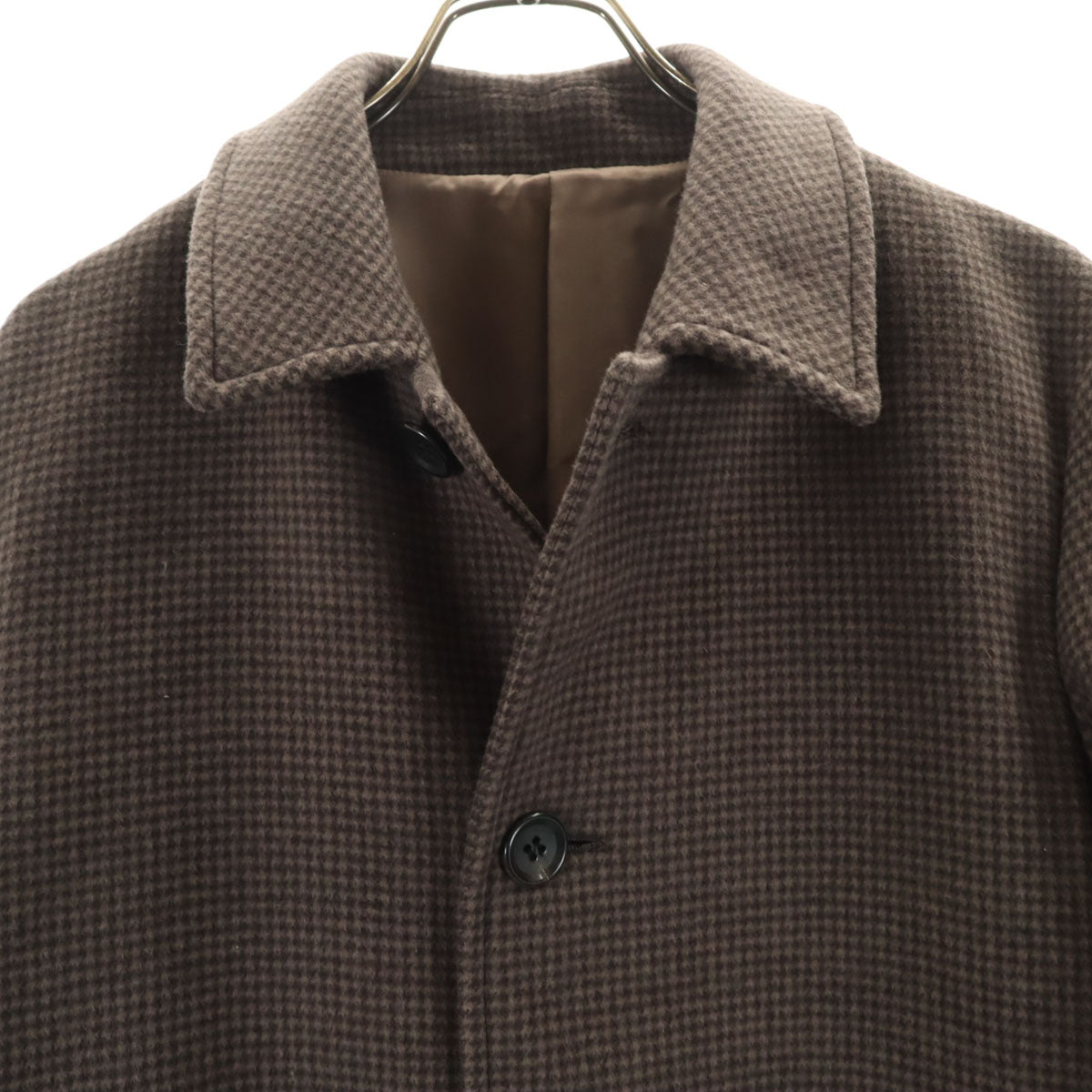JOURNAL STANDARD ジャーナルスタンダード ハウンドトゥース柄 ステンカラーコート M グレーブラウン系 千鳥格子 メンズ