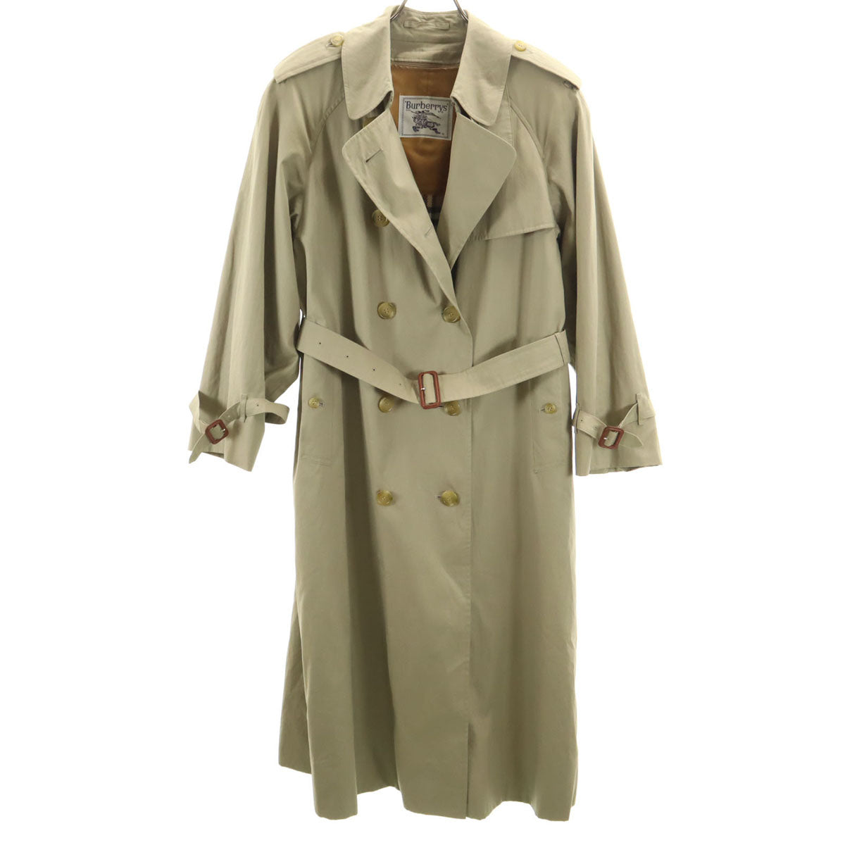 Burberrys バーバリーズ 90s オールド ワッシャー加工 トレンチコート 11AR カーキベージュ ライナー付き レディース