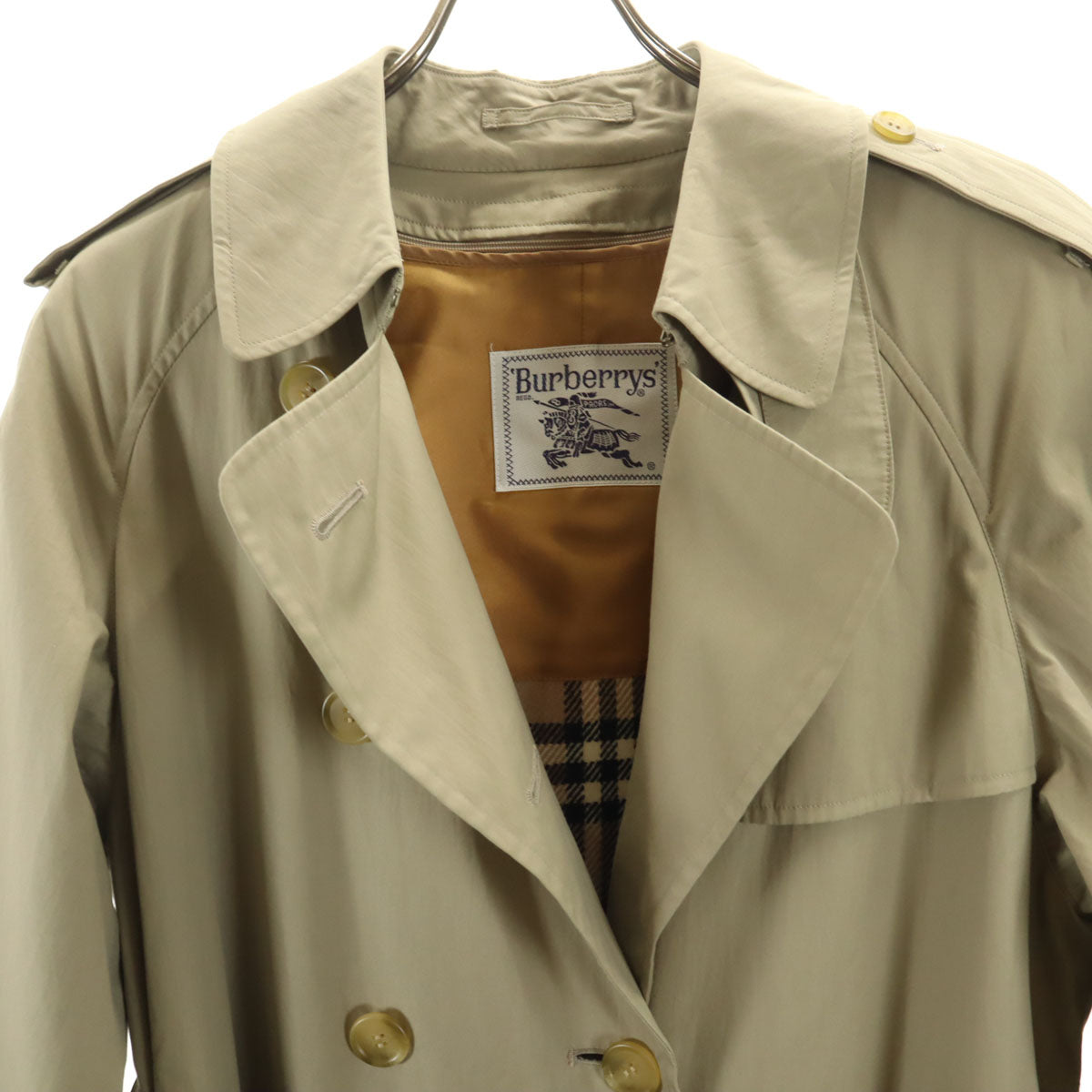 Burberrys バーバリーズ 90s オールド ワッシャー加工 トレンチコート 11AR カーキベージュ ライナー付き レディース