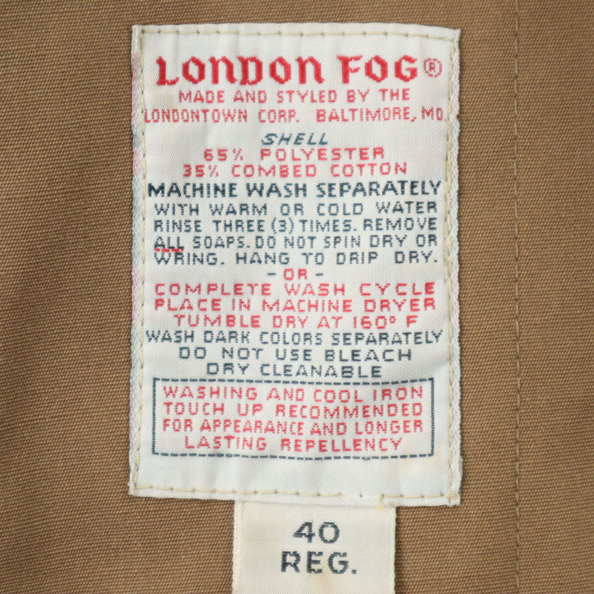 LONDON FOG ロンドンフォグ 80s ヴィンテージ ステンカラーコート 40 ブラウン ライナー付き メンズ