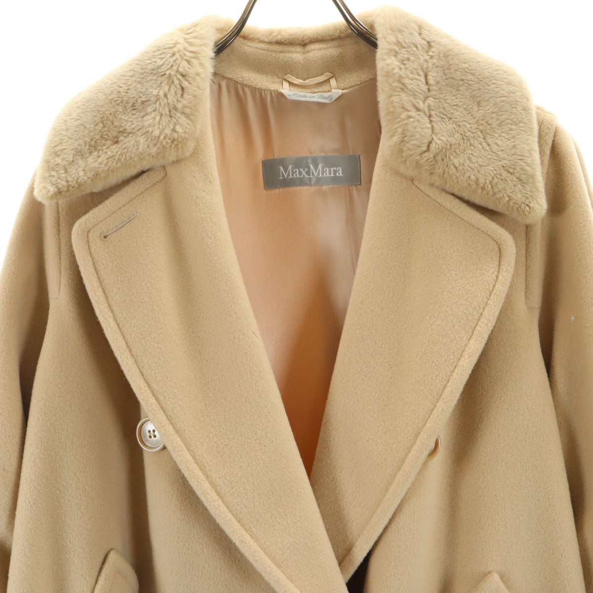 MAX MARA マックスマーラ ビーバーウール アルスター コート 38 ベージュ レディース