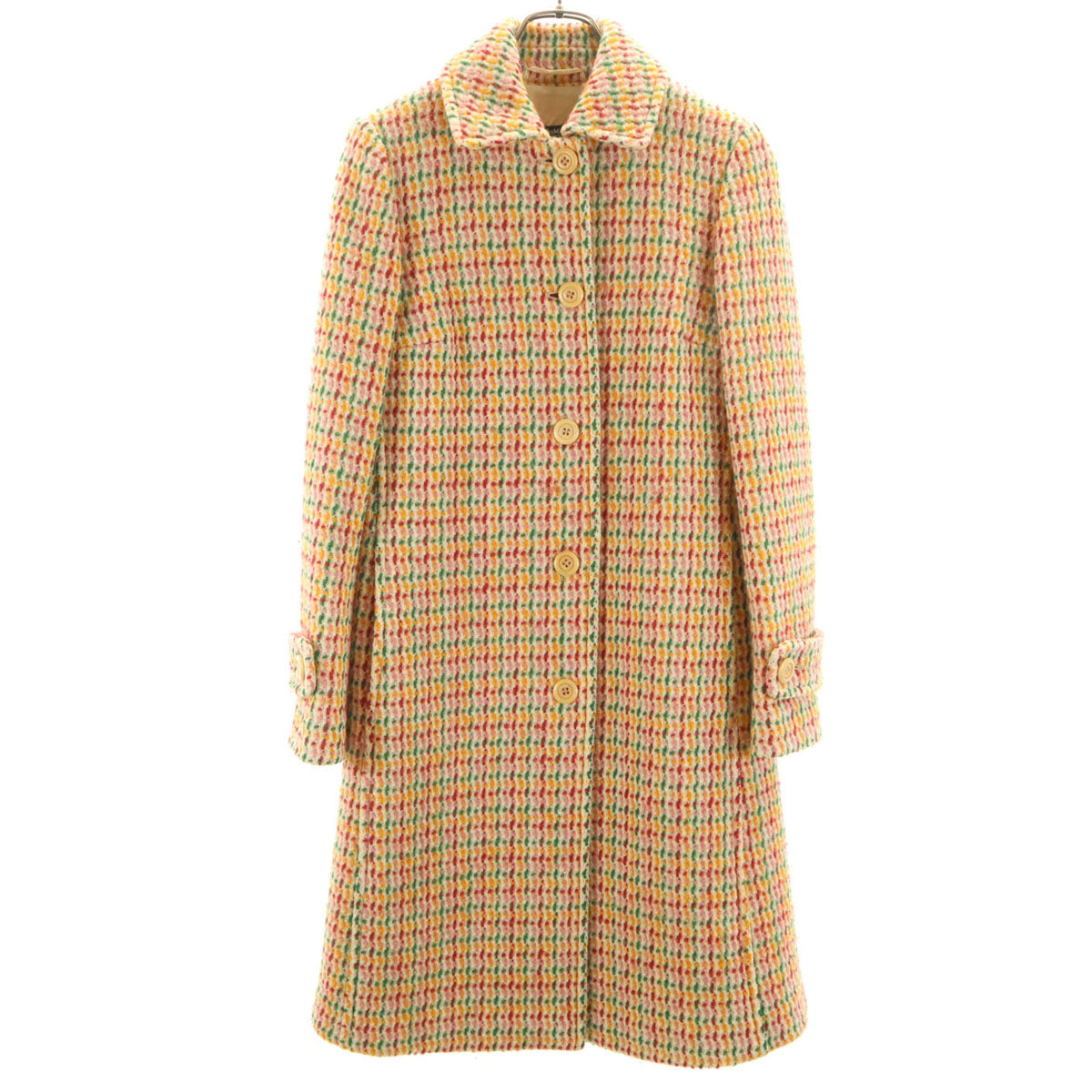 MaxMara WEEKEND LINE マックスマーラ ウィークエンドライン ツイード ステンカラーコート 38 マルチ レディース