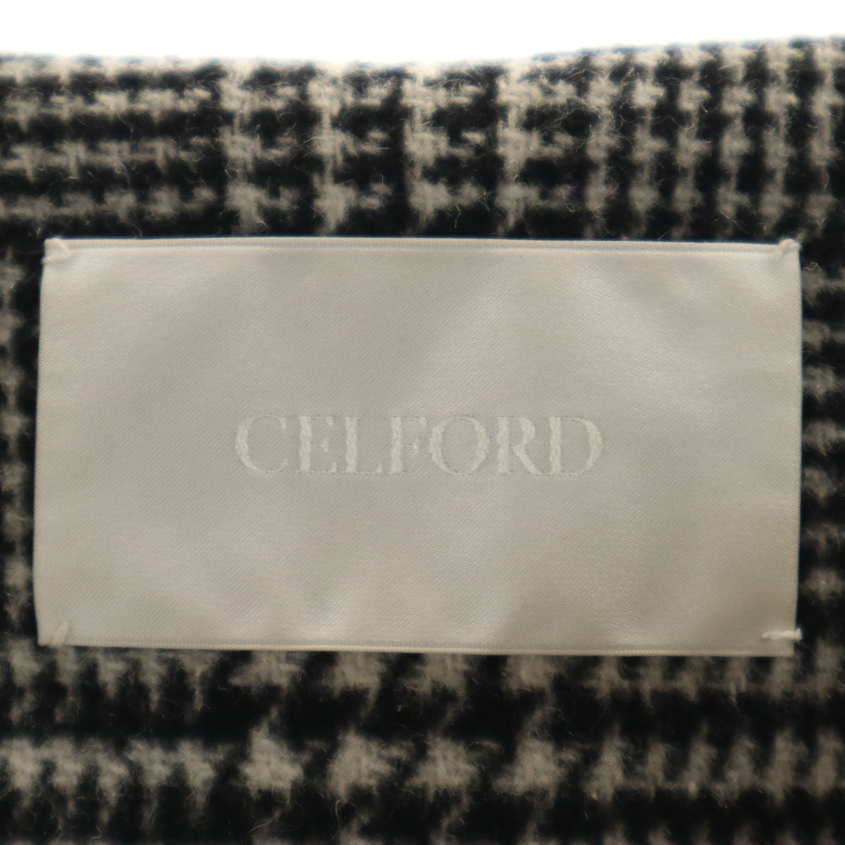 CELFORD セルフォード ウールブレンド チェック コート 38 ブラック系 レディース