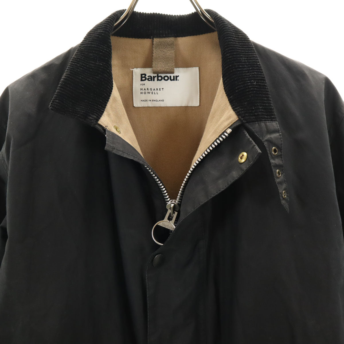 Barbour バブアー MARGARET HOWELL マーガレットハウエル コラボ イングランド製 ワックス ロングコート 8 ブラック レディース