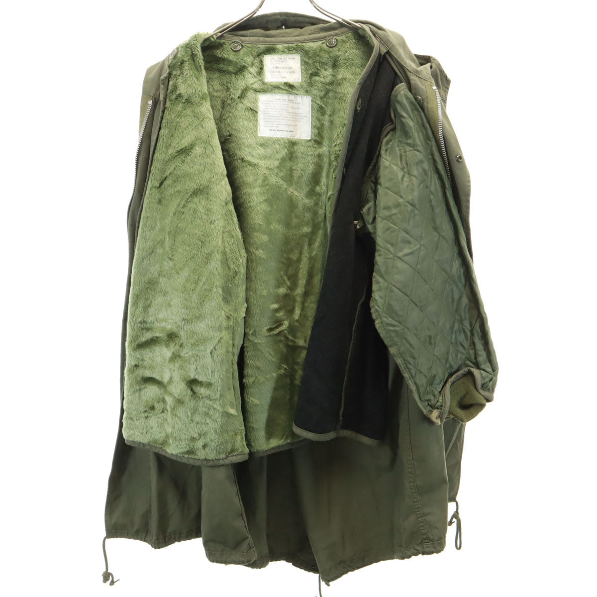 HOUSTON ヒューストン モッズコート XS カーキ ライナー付き メンズ