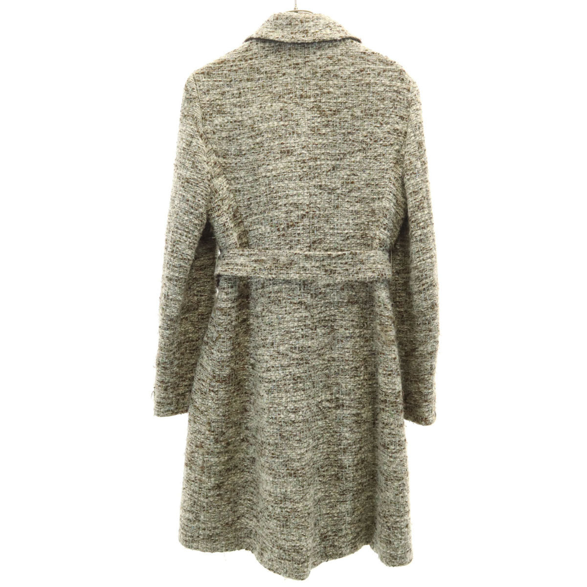 MAXMARA STUDIO マックスマーラステュディオ ツイード ステンカラーコート 42 グレージュ レディース