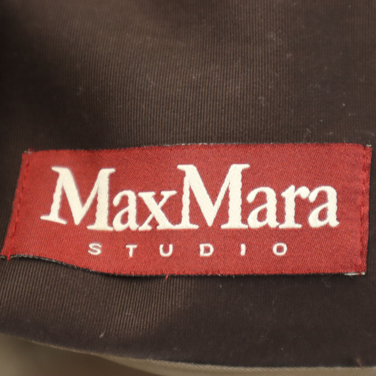 MAXMARA STUDIO マックスマーラステュディオ ツイード ステンカラーコート 42 グレージュ レディース