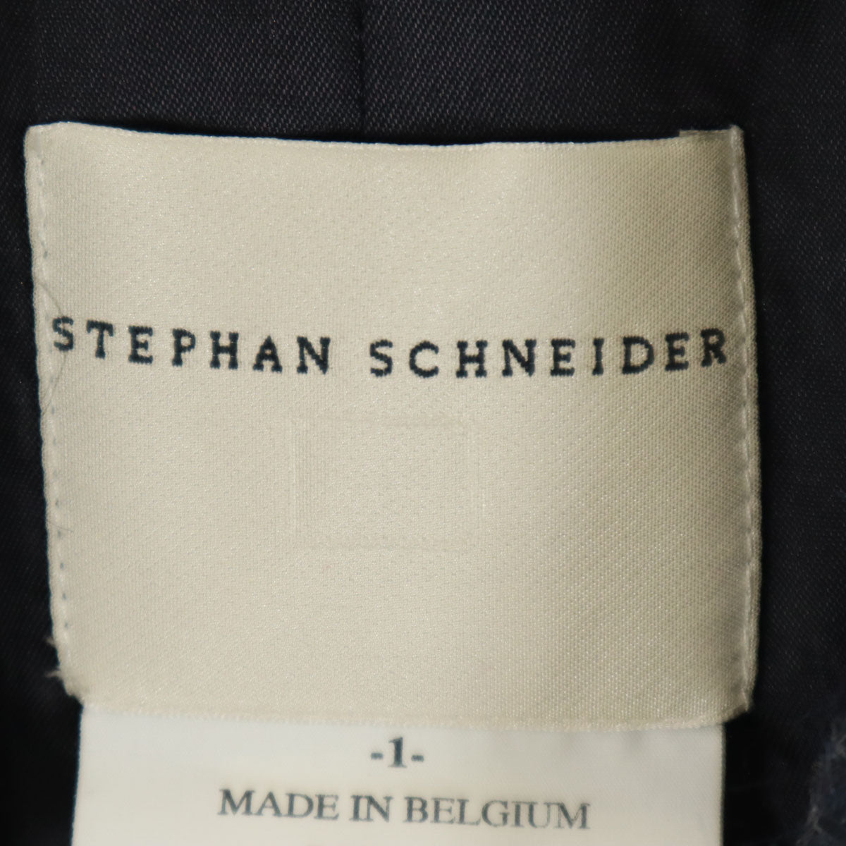 美品 STEPHAN SCHNEIDER ステファン シュナイダー ベルギー製 7分袖 ウールコート 1 ネイビー レディース