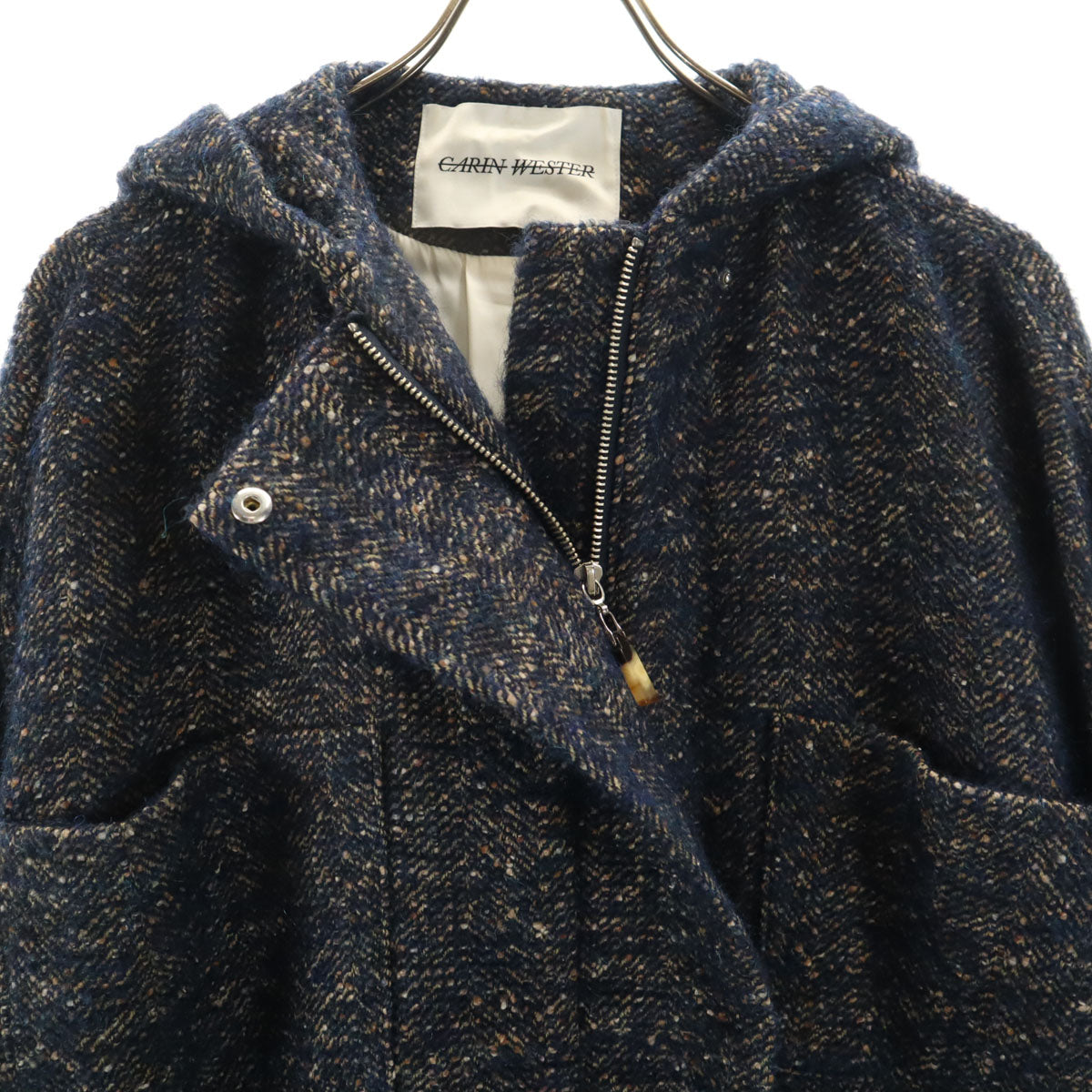 CARIN WESTER キャリンウェスター ウールコート XS ネイビー レディース