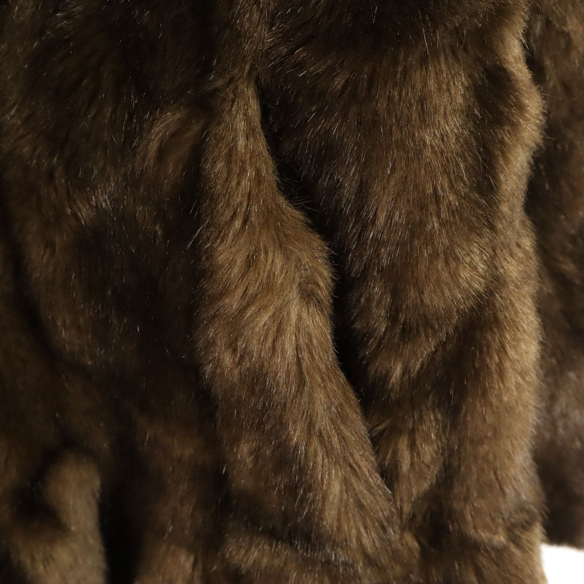 LULLABY イタリア製 フェイク ファーコート 42 ブラウン系 レディース