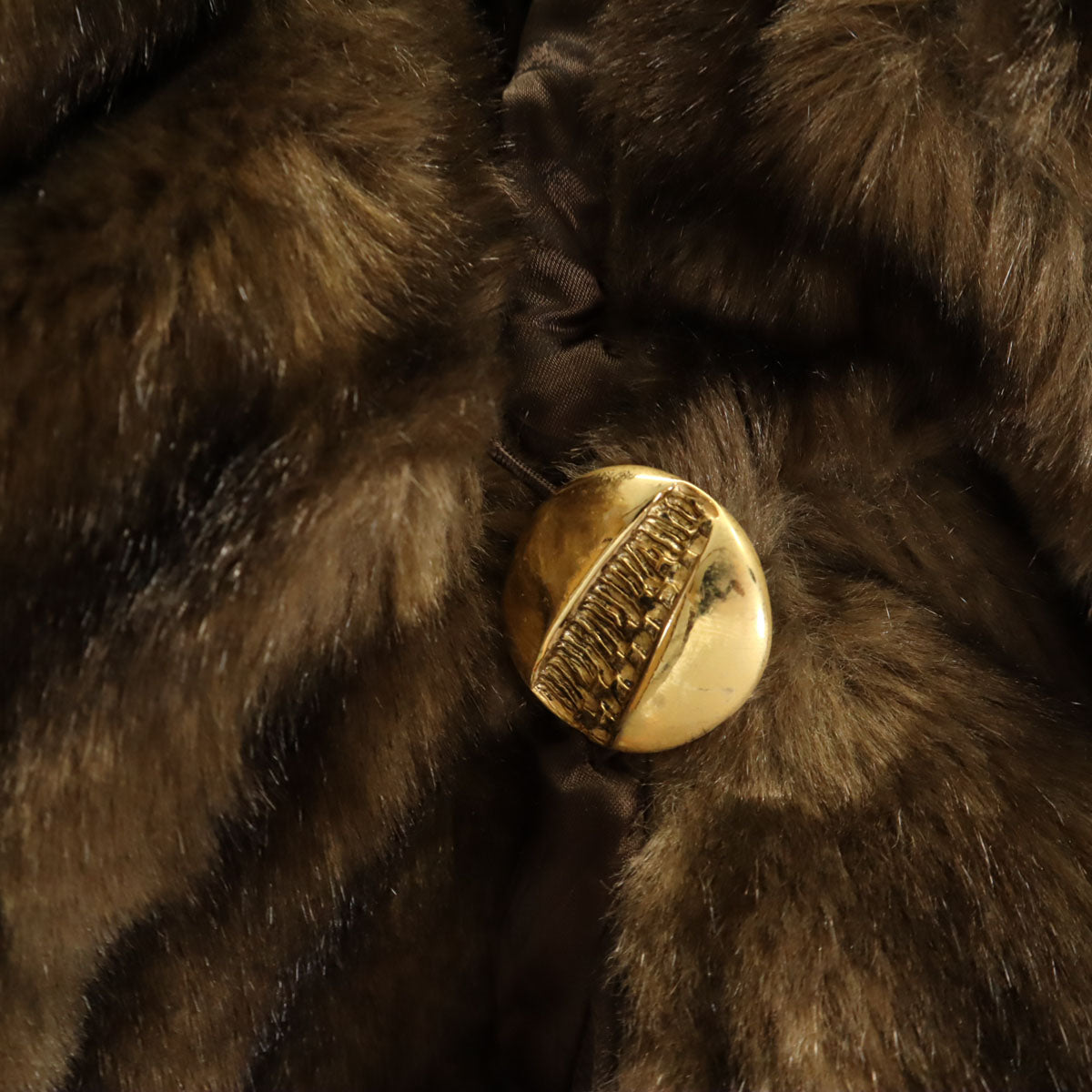 LULLABY イタリア製 フェイク ファーコート 42 ブラウン系 レディース