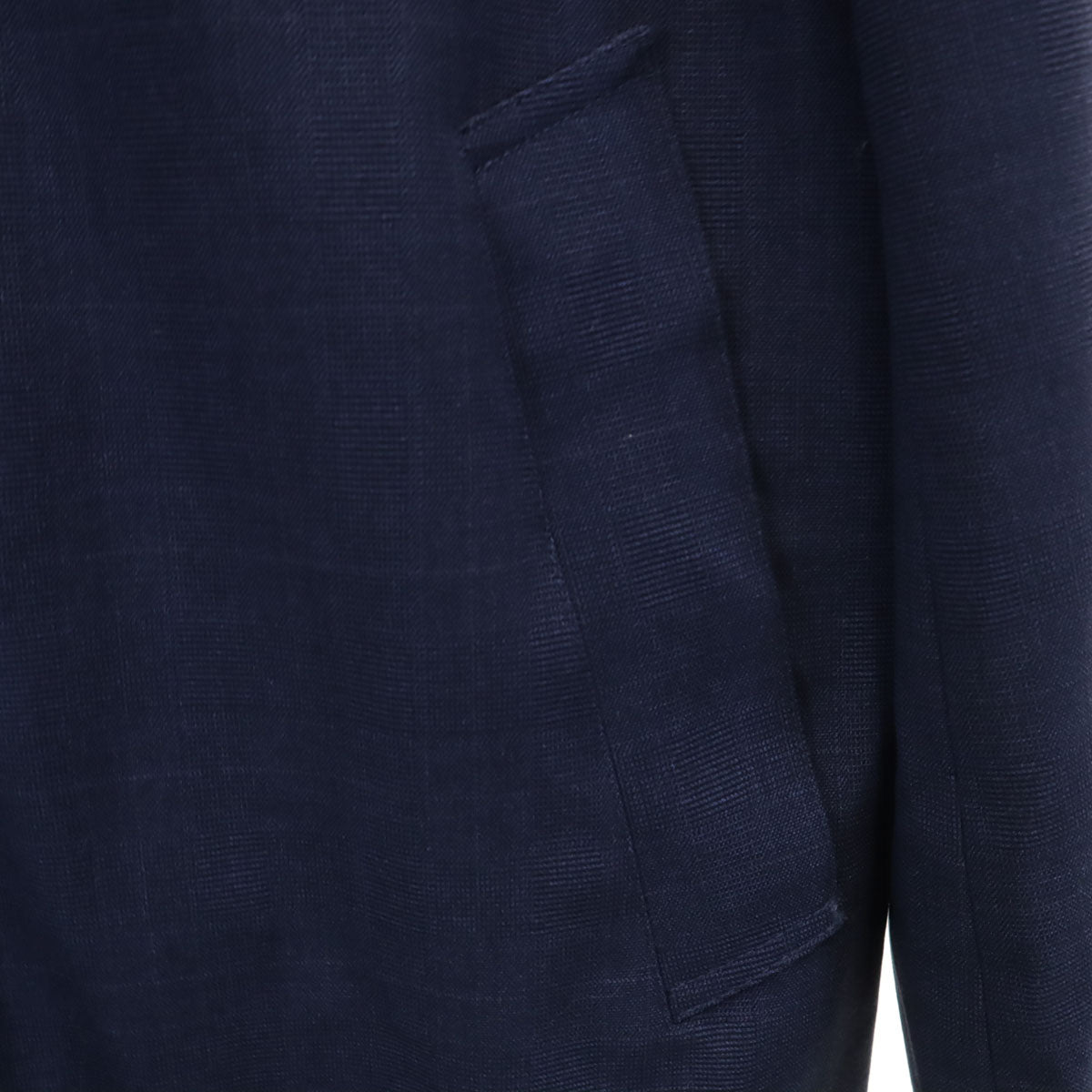 未使用 417EDIFICE フォーワンセブン エディフィス チェック柄 ステンカラーコート L ネイビー ダウンライナー付き メンズ