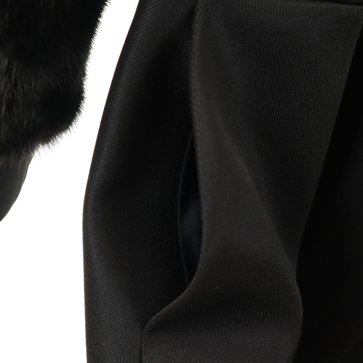 美品 FENDI フェンディ イタリア製 ミンクファー付き ロングコート 40 ブラック レディース