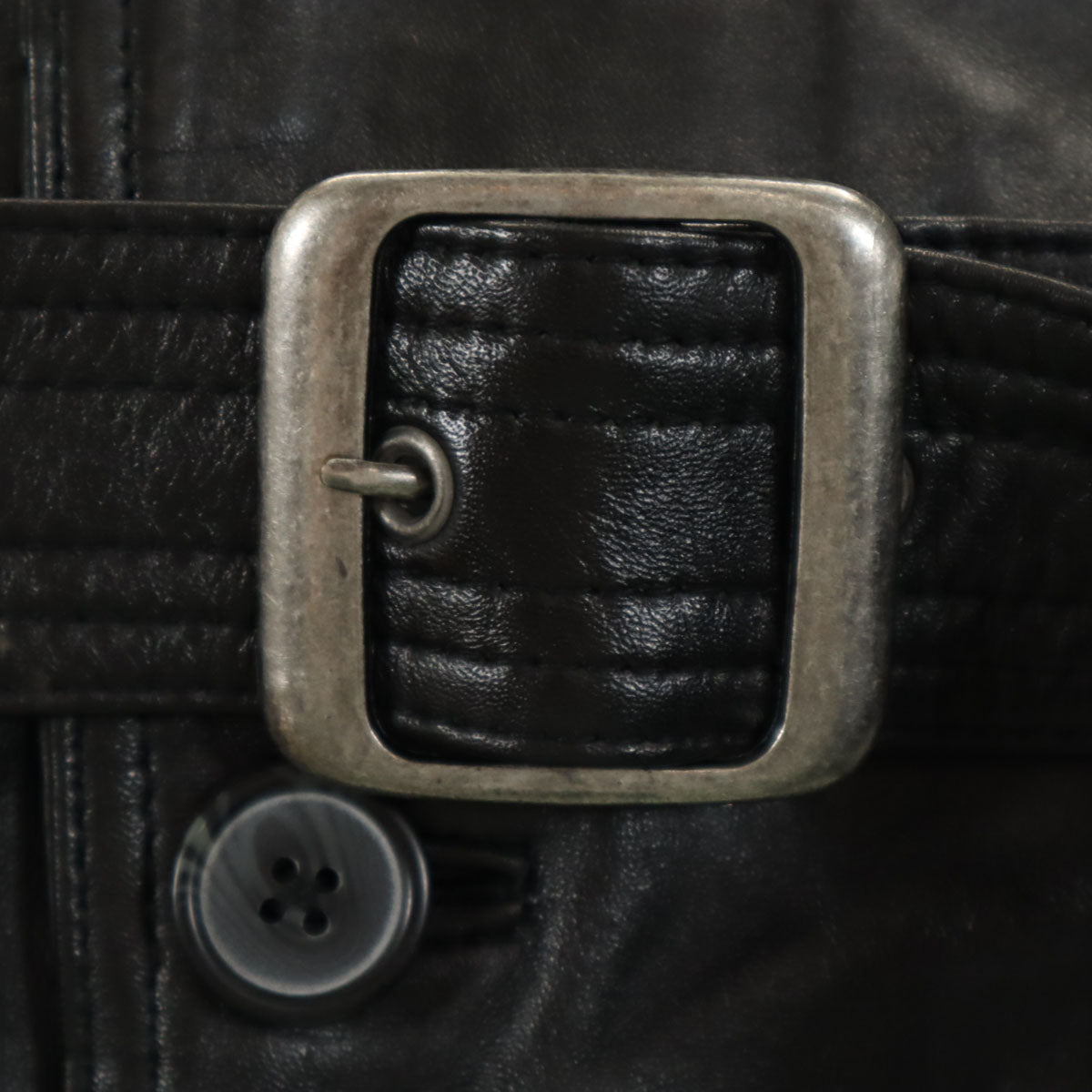 Liugoo リューグー 羊革レザー トレンチコート LL ブラック メンズ