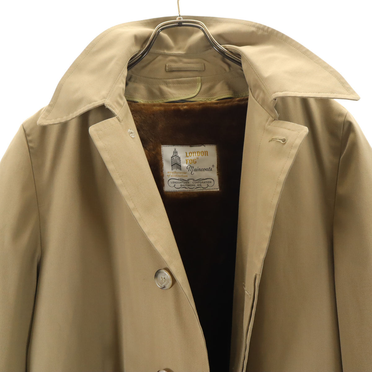 LONDON FOG ロンドンフォグ 80s ヴィンテージ ステンカラーコート 38 ベージュ系 ライナー メンズ