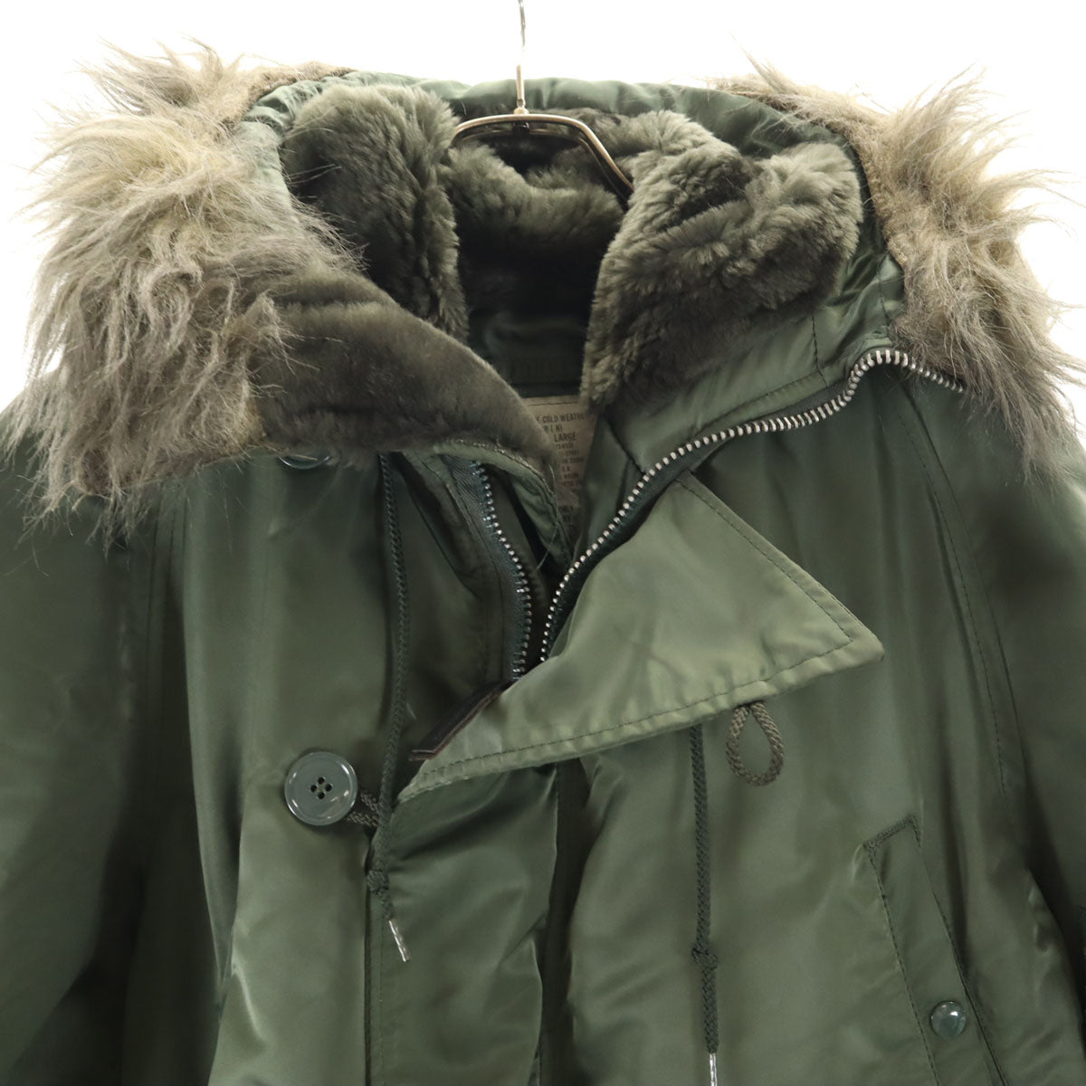 ALPHA INDUSTRIES INC アルファインダストリーズ USA製 ナイロン N3B ミリタリーコート L カーキ系 メンズ