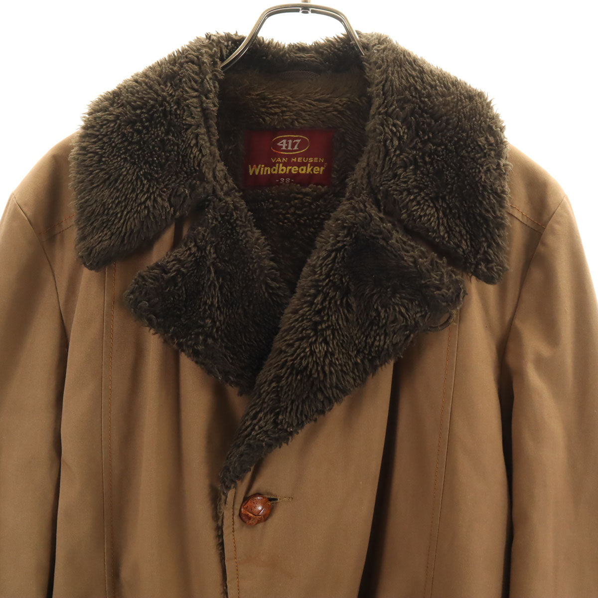 VAN HEUSEN ヴァンヒューゼン 70s ヴィンテージ ダブルブレスト コート 38 ブラウン 裏ボア メンズ