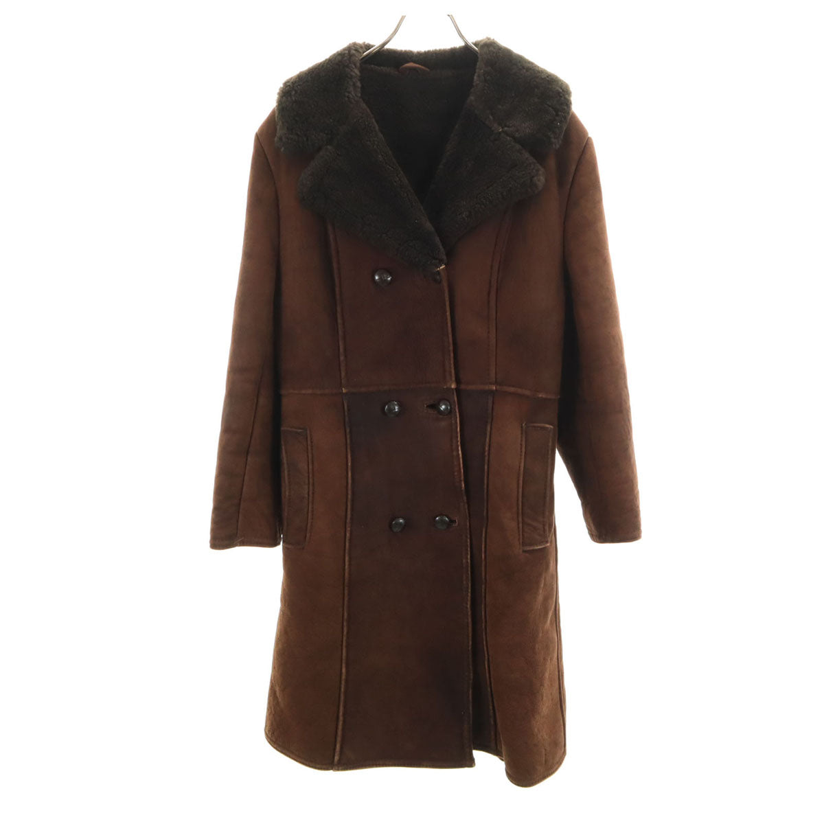 SHEEP SKINWEAR シープスキンウェア 80s イングランド製 ヴィンテージ ムートンコート 16 ブラウン レディース