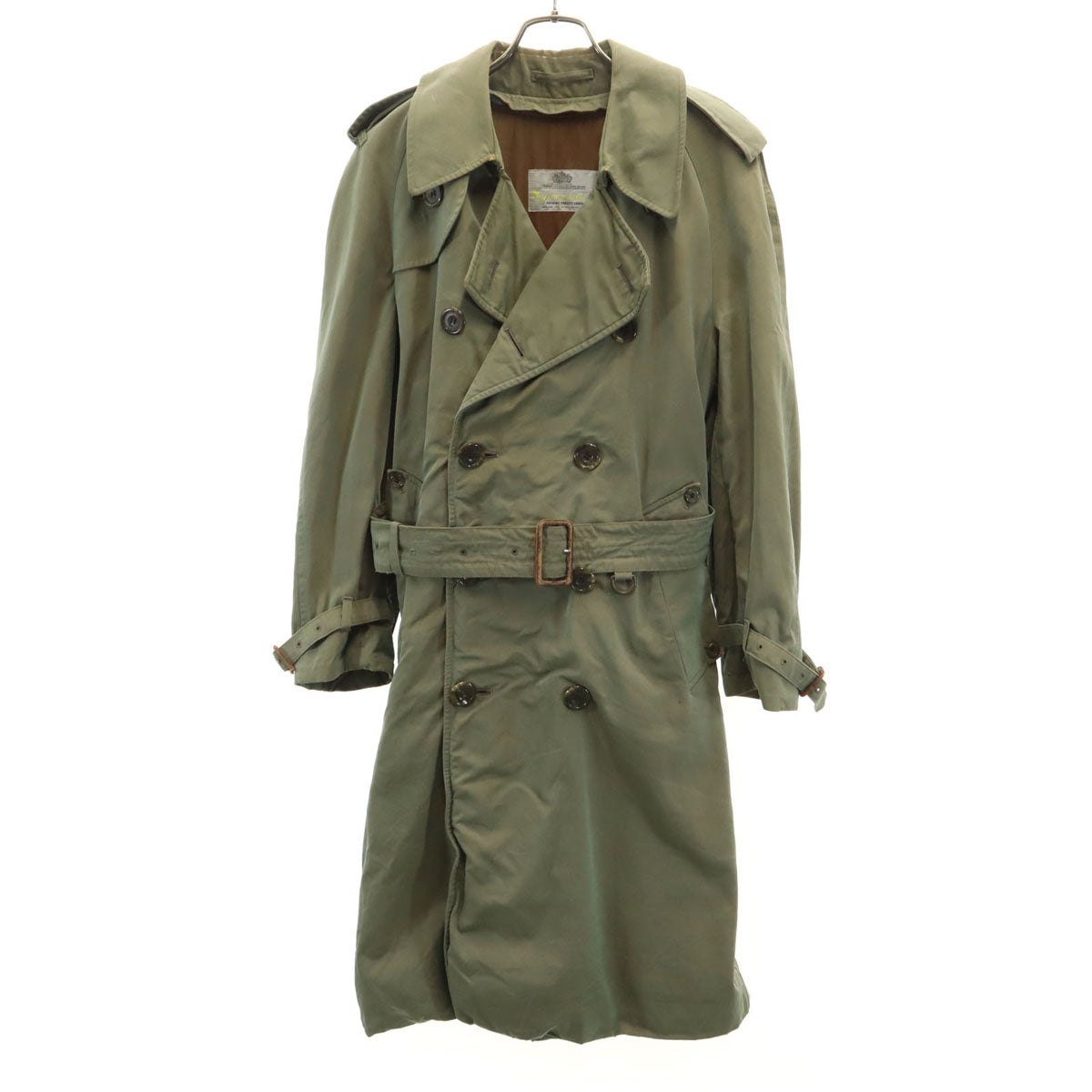 Aquascutum アクアスキュータム 80s 70s イングランド製 ヴィンテージ ライナー付き トレンチコート カーキ メンズ