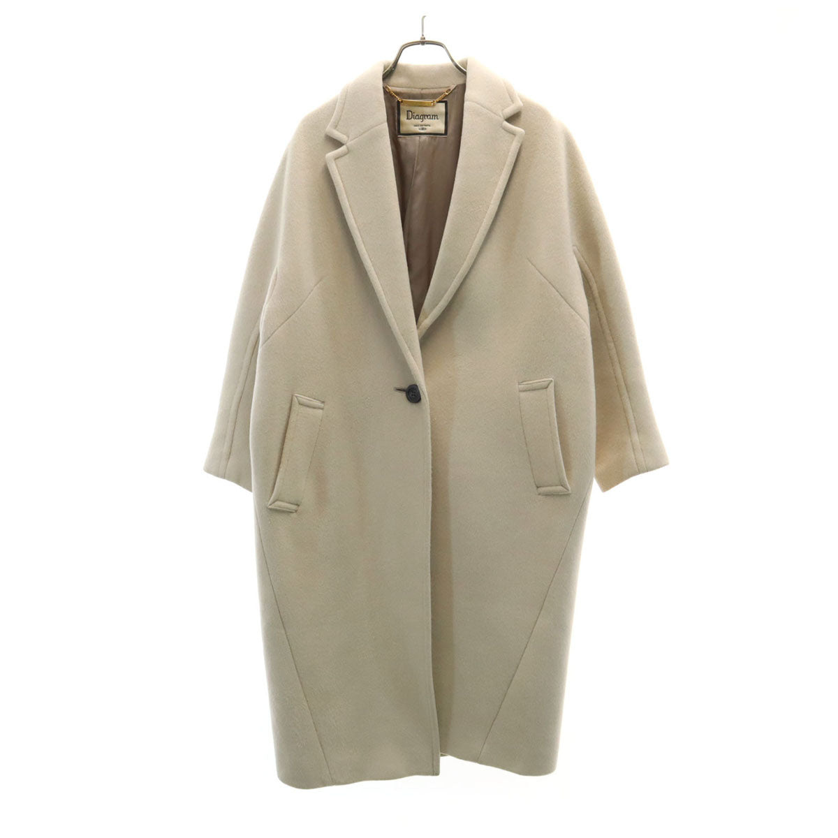 Diagram ダイアグラム 日本製 ウールブレンド チェスターコート 36 ベージュ系 レディース