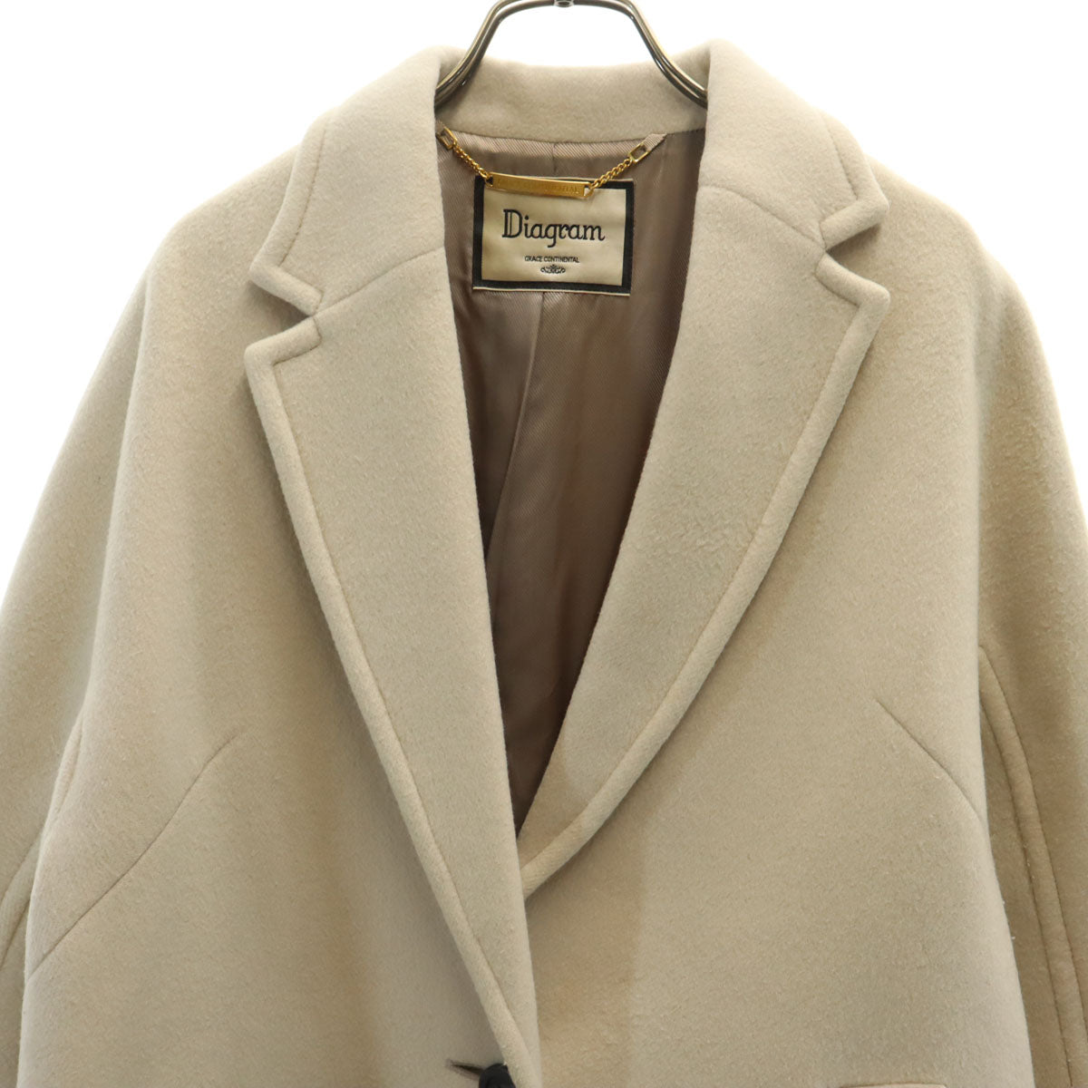 Diagram ダイアグラム 日本製 ウールブレンド チェスターコート 36 ベージュ系 レディース