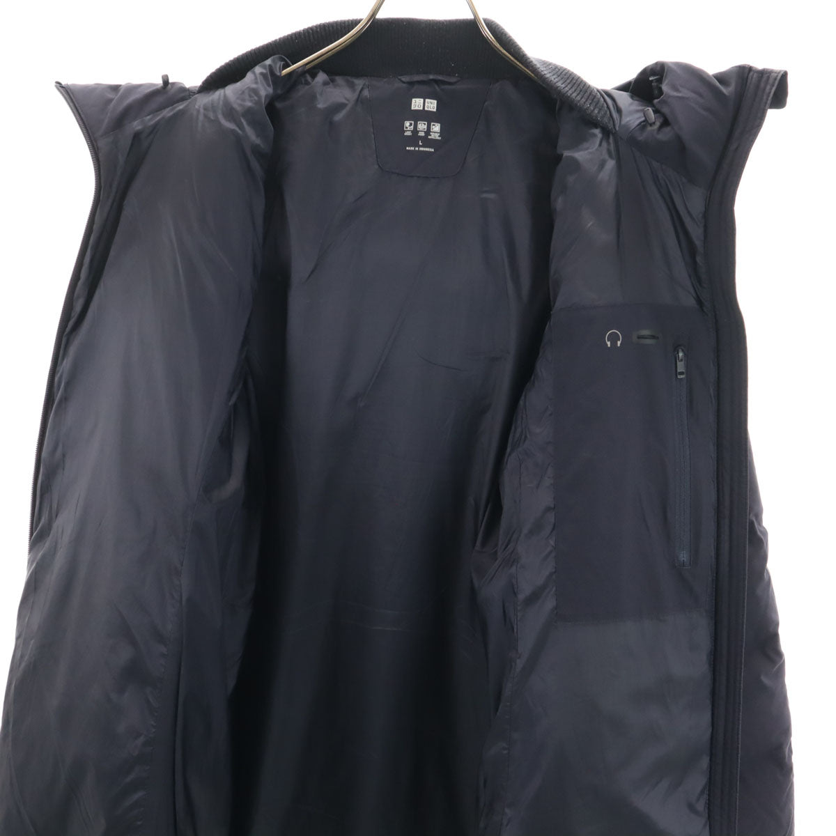 UNIQLO ユニクロ シームレス ダウンコート L ネイビー レディース