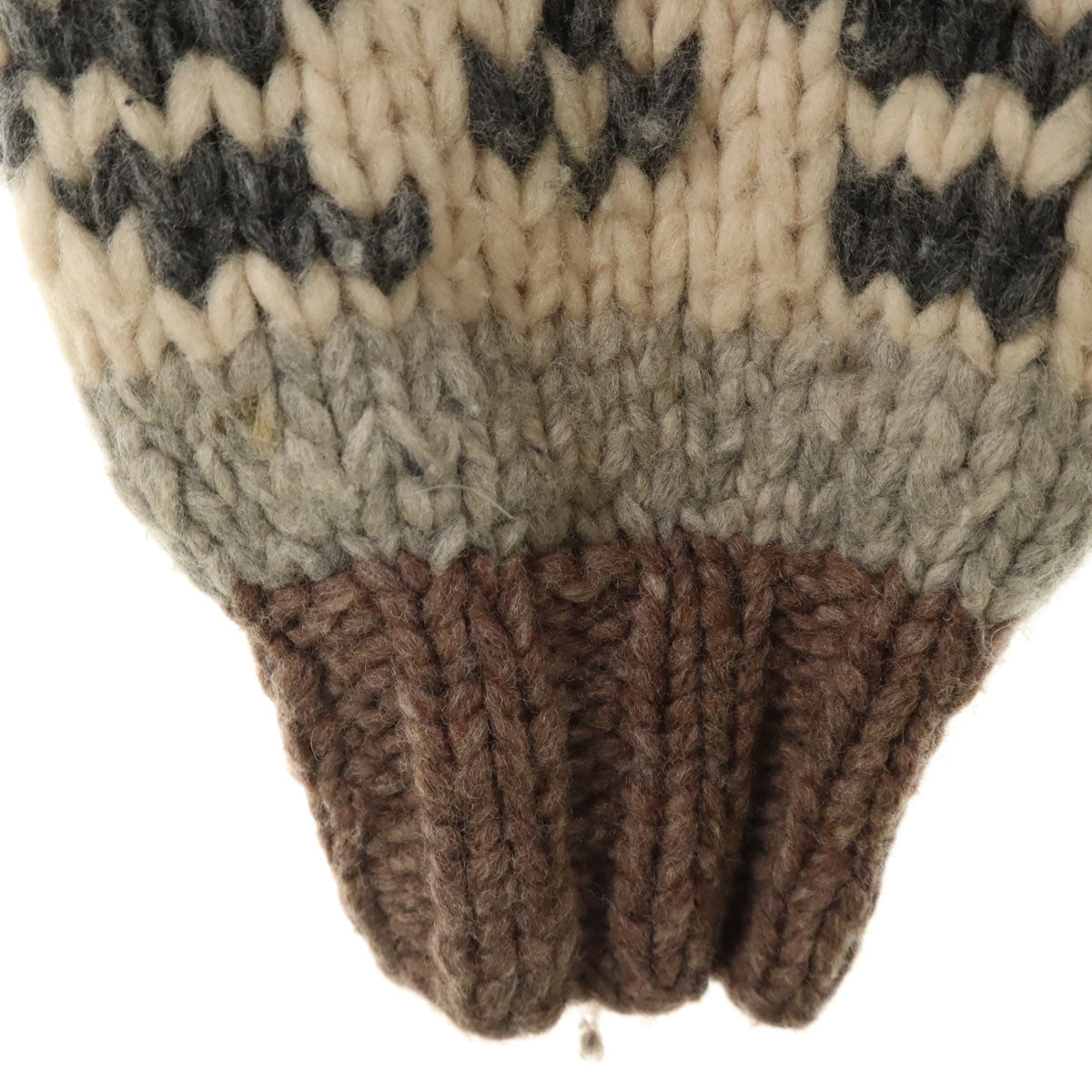 KANATA カナタ カナダ製 総柄 カウチン ガウンコート アイボリー ニット レディース