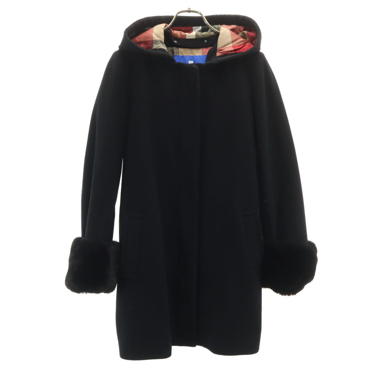 BLUE LABEL CRESTBRIDGE ブルーレーベルクレストブリッジ ウールコート 38 ブラック レディース