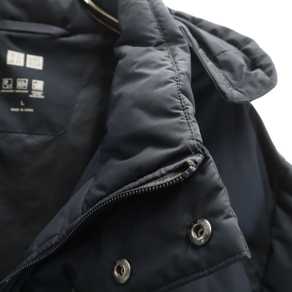 UNIQLO ユニクロ シームレス ダウンコート L ネイビー メンズ