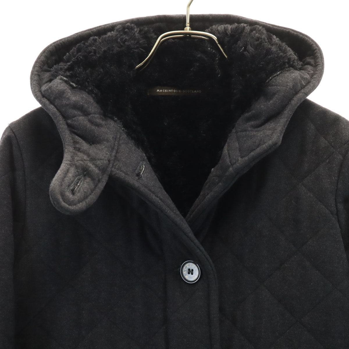 Mackintosh マッキントッシュ スコットランド製 キルティングコート 36 チャコールグレー レディース