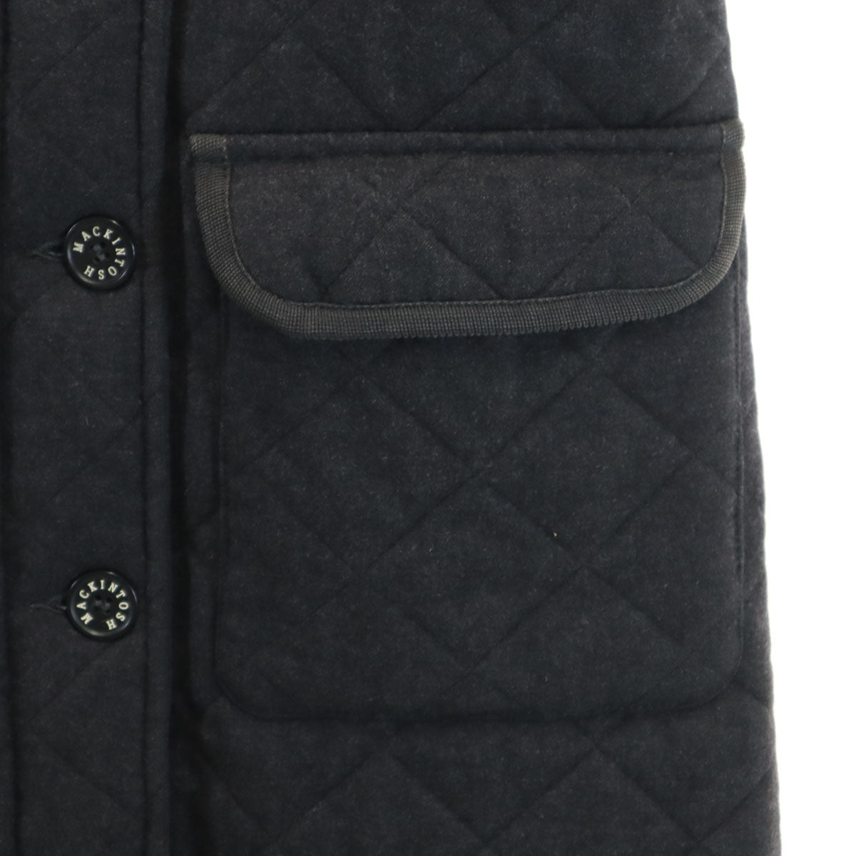 Mackintosh マッキントッシュ スコットランド製 キルティングコート 36 チャコールグレー レディース