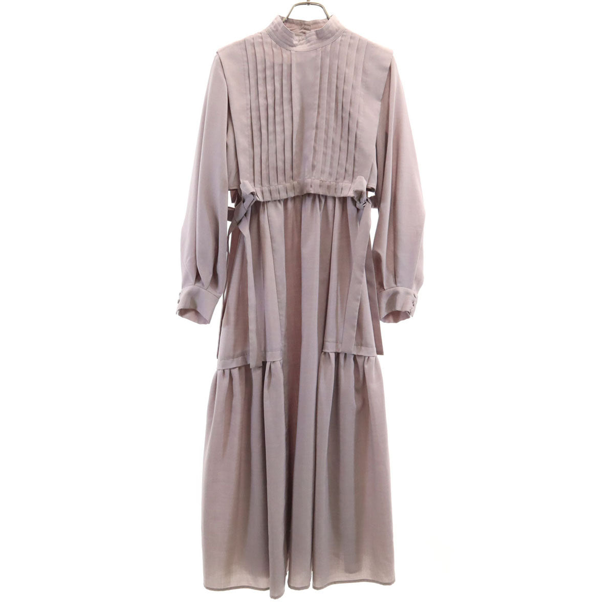 SNIDEL スナイデル 長袖 タックレイヤード ワンピース 0 グレー レディース