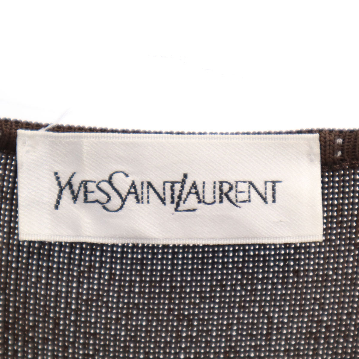 YVES SAINT LAURENT イヴサンローラン 90s 日本製 オールド 長袖 ニット ワンピース M ブラウン レディース