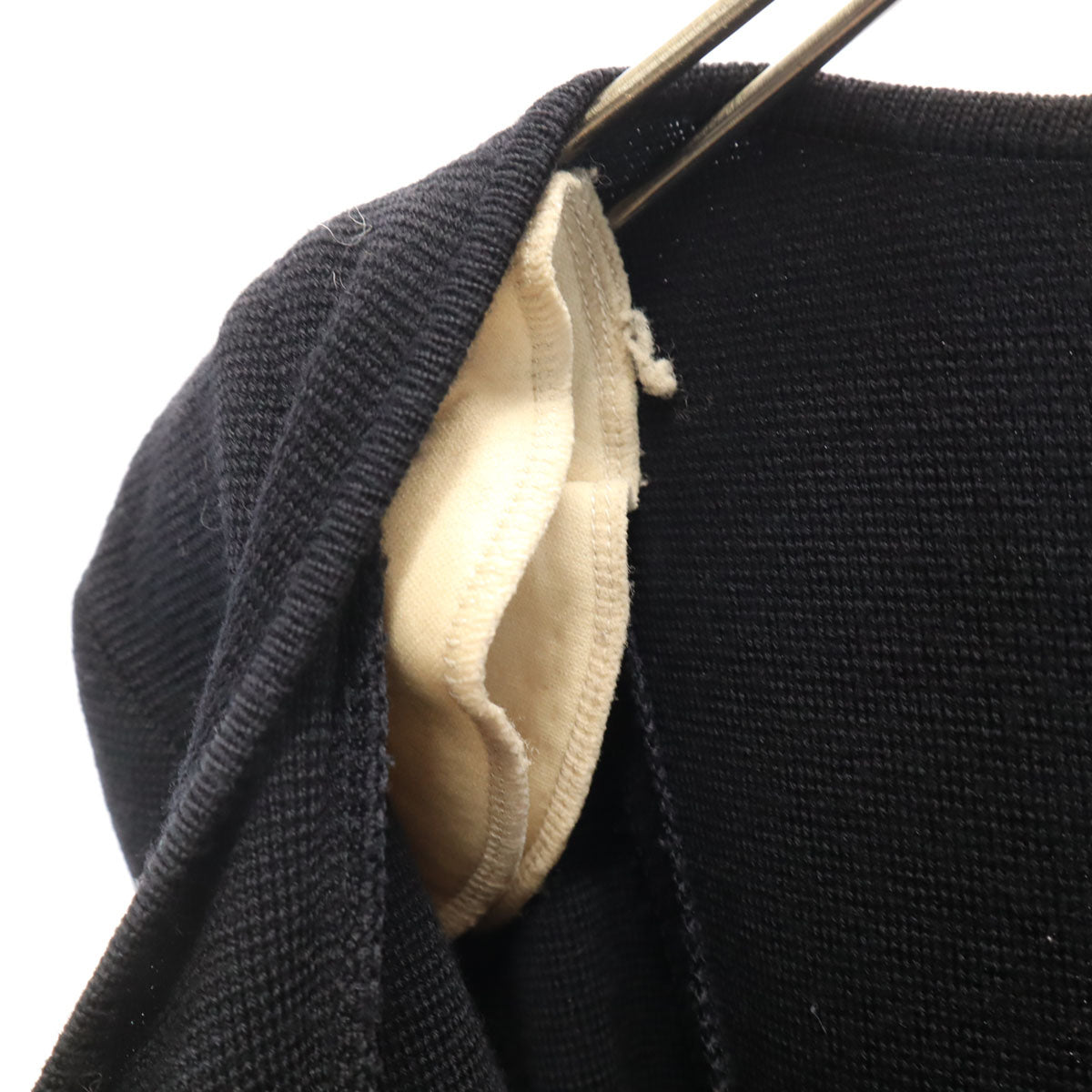 YVES SAINT LAURENT イヴサンローラン 90s 日本製 オールド 長袖 ニット ワンピース M ブラック ペチコート付き レディース