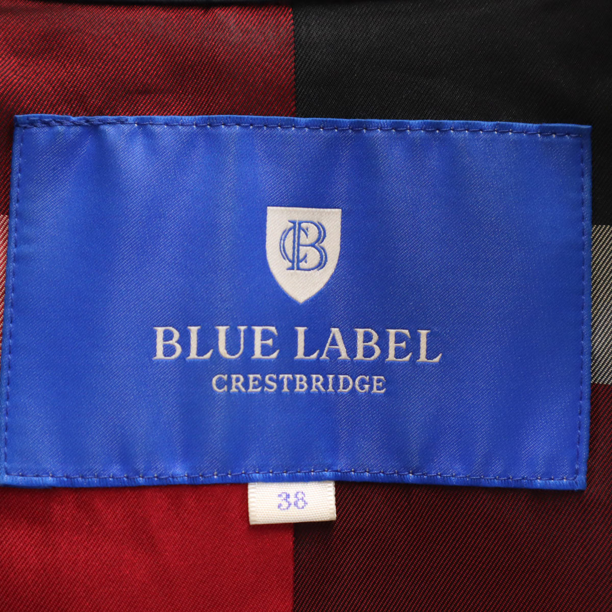 BLUE LABEL CRESTBRIDGE ブルーレーベルクレストブリッジ トレンチコート 38 ネイビー レディース